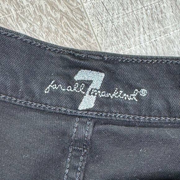 7 FOR ALL MANKIND Women’s Black Raw Hem Denim Jean Shorts - Picture 4 of 9